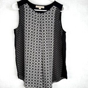 Ann Taylor LOFT Sleeveless Blouse with Contrasting Pattern Panels